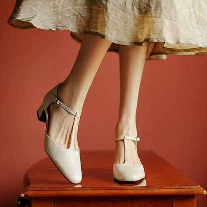 Elowen Leder T-Riemchen Pumps