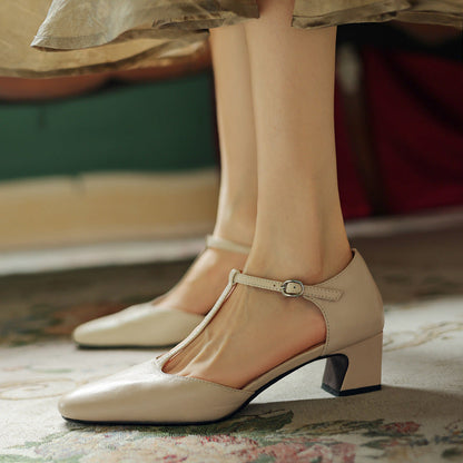 Elowen Leder T-Riemchen Pumps