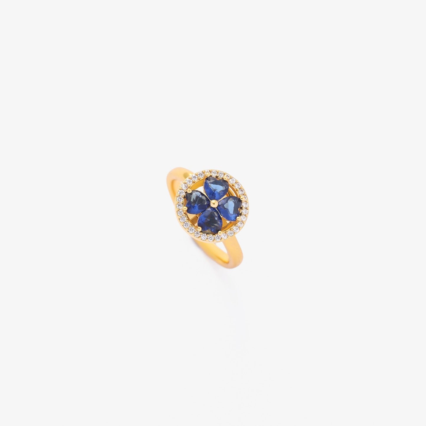 Saphirherzen-Drehring | Gold