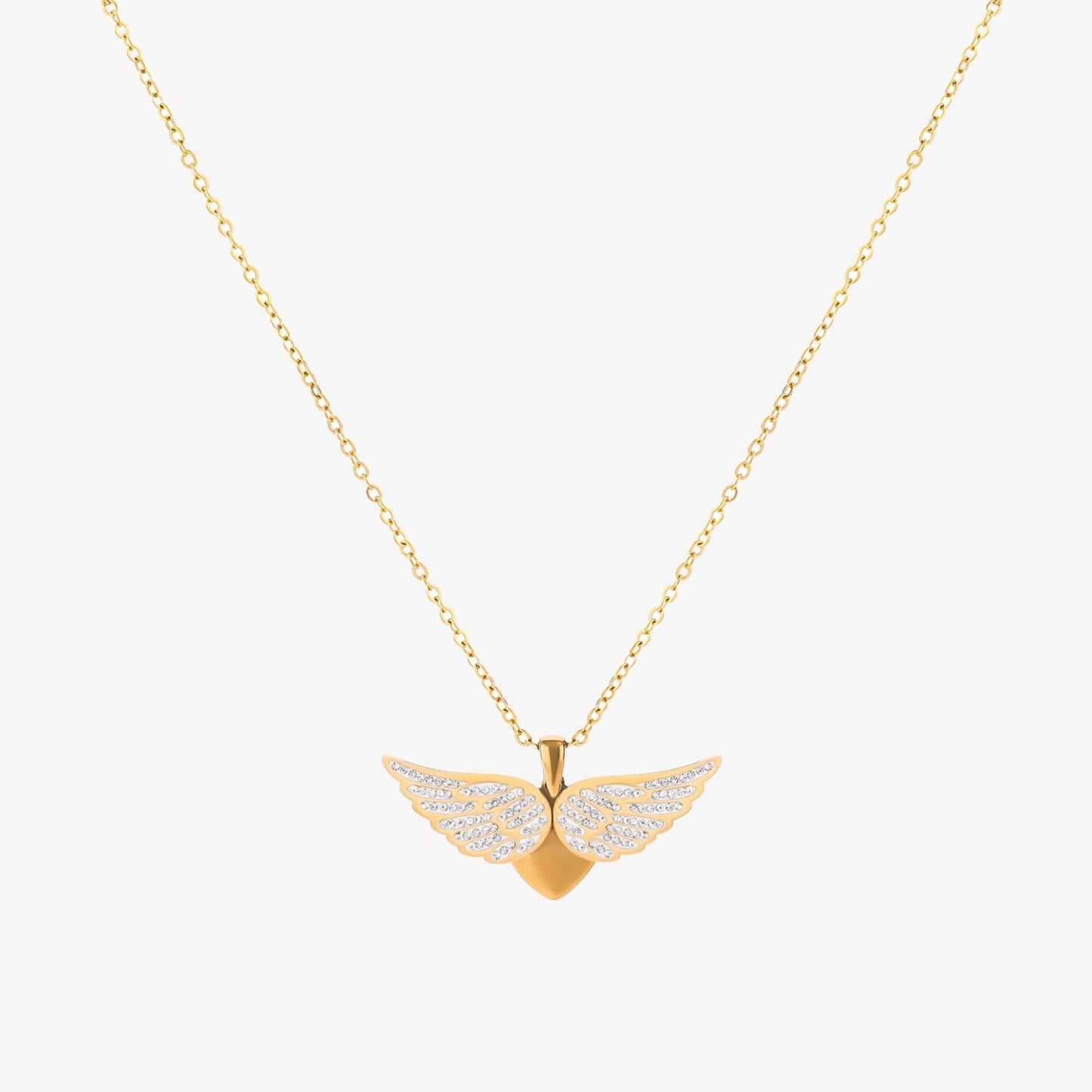 Halskette mit aufragenden Engelsflügeln | Gold