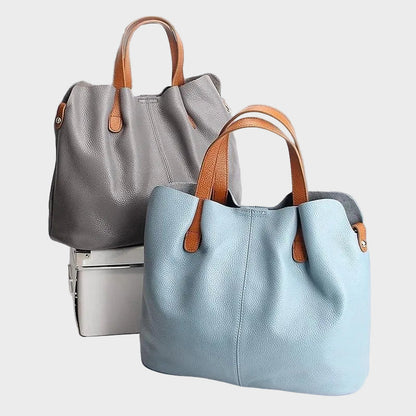 Alana | Handtaschen aus echtem Leder, Kopfhaut-Rindsleder mit Litschi-Struktur, Damentasche