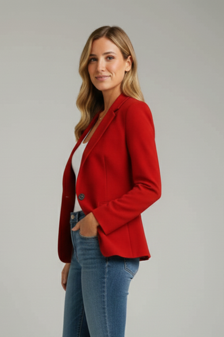 Blazer de mujer con solapa de muesca y un botón