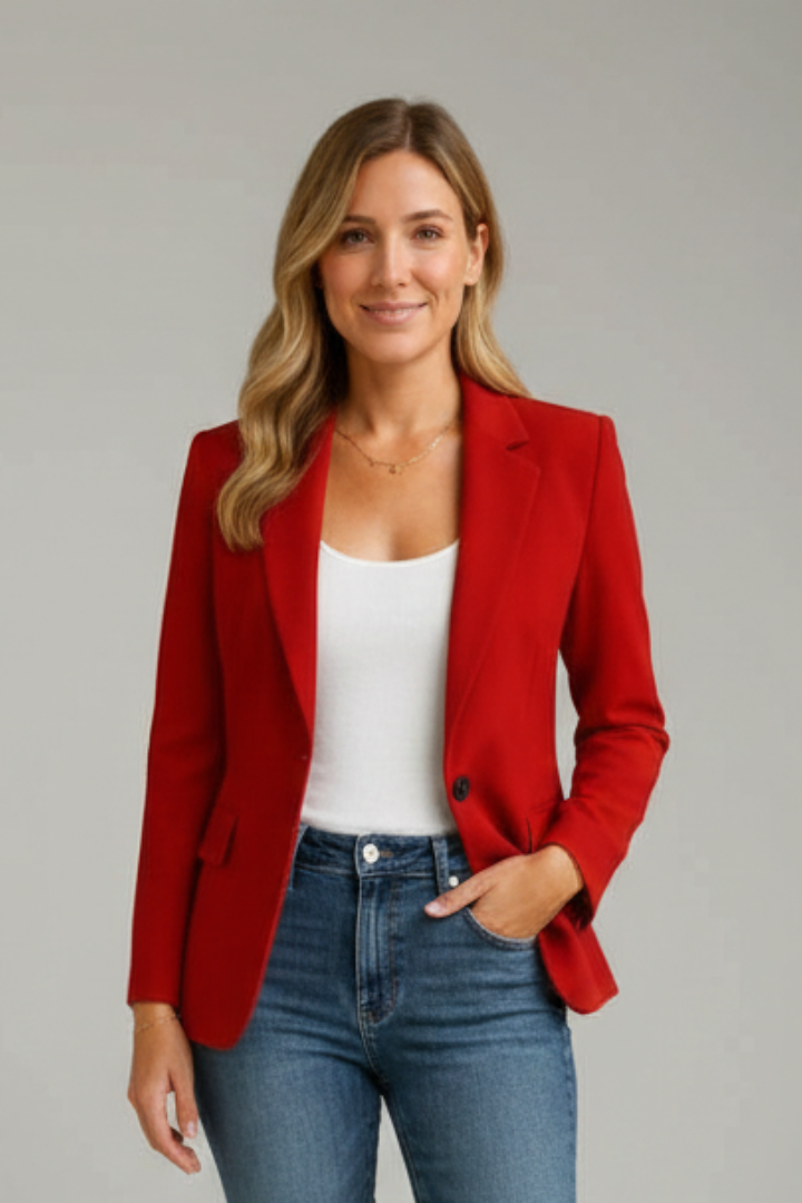 Blazer de mujer con solapa de muesca y un botón