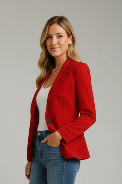 Blazer de mujer con solapa de muesca y un botón