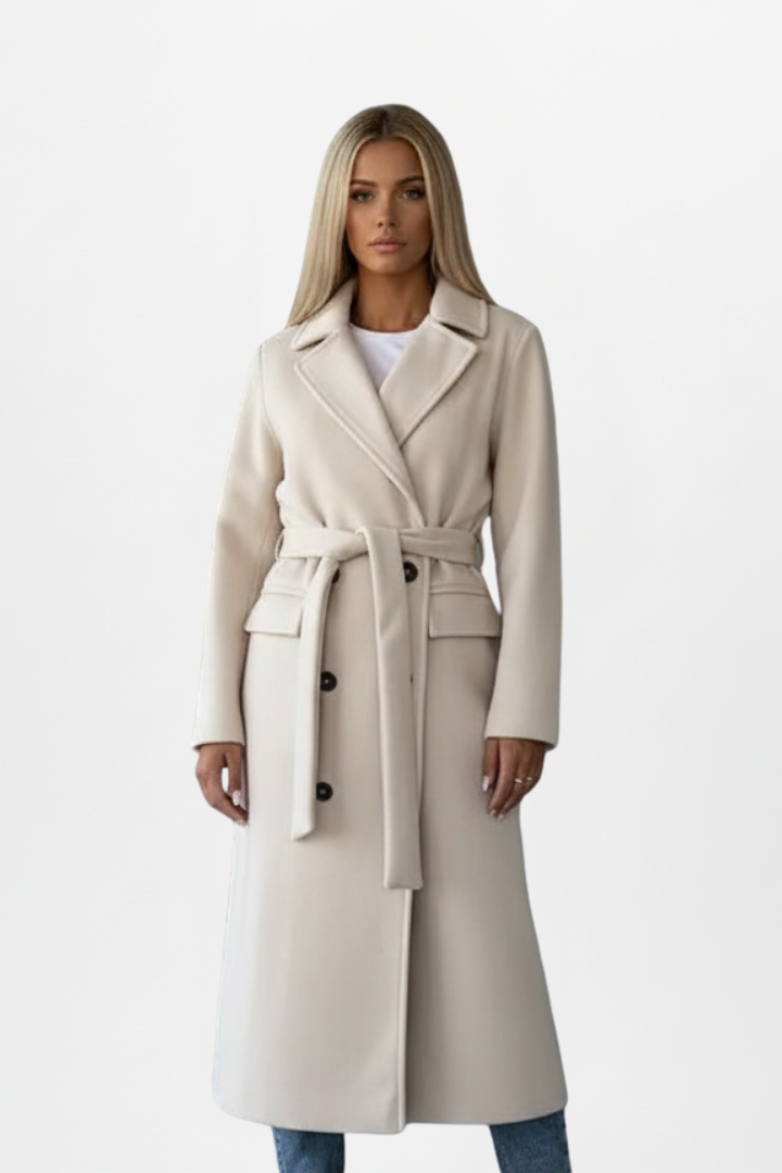 Vanessa Beaumont | Double Breasted Long Coat For Women