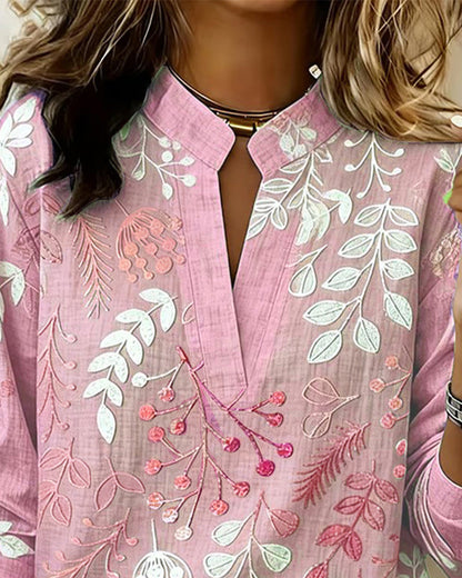 Brielle | Soft-Touch Floral V-Neck Blouse