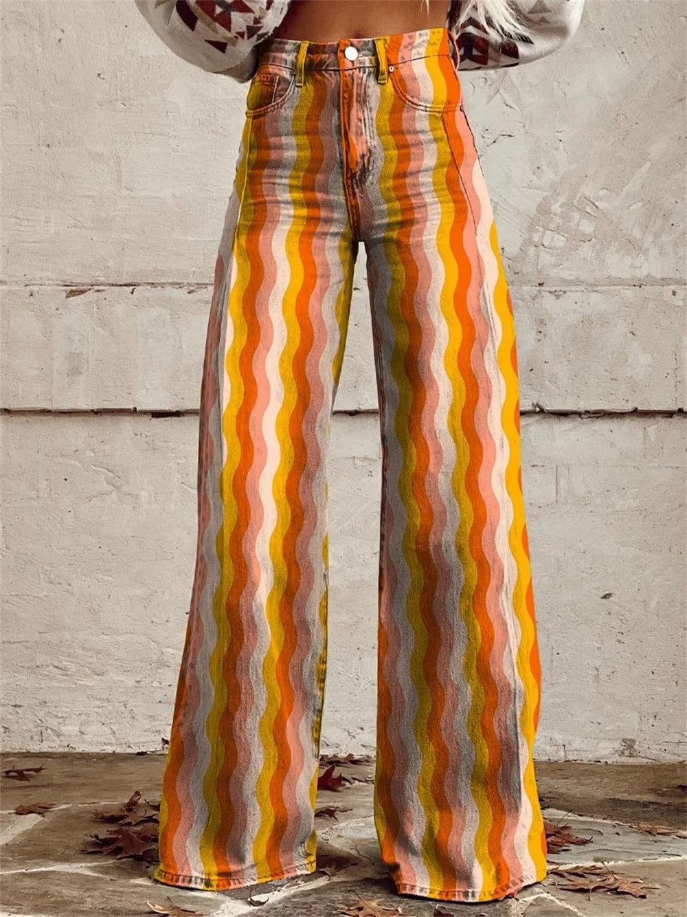 Lily | Gestreifte Hosen mit weitem Bein