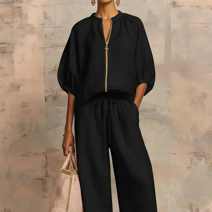 Emelia | Women's Solid Color 2-Piece Tracksuit