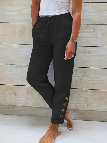 Linnea | Pantalones de algodón de corte recto y ajustado