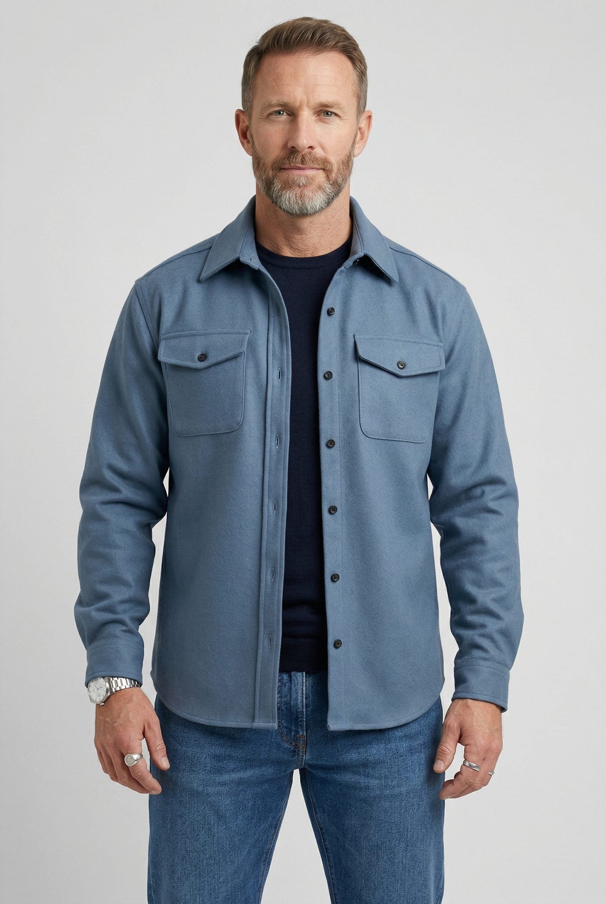 Abel | Men's Button-Up Overshirt with Chest Pockets