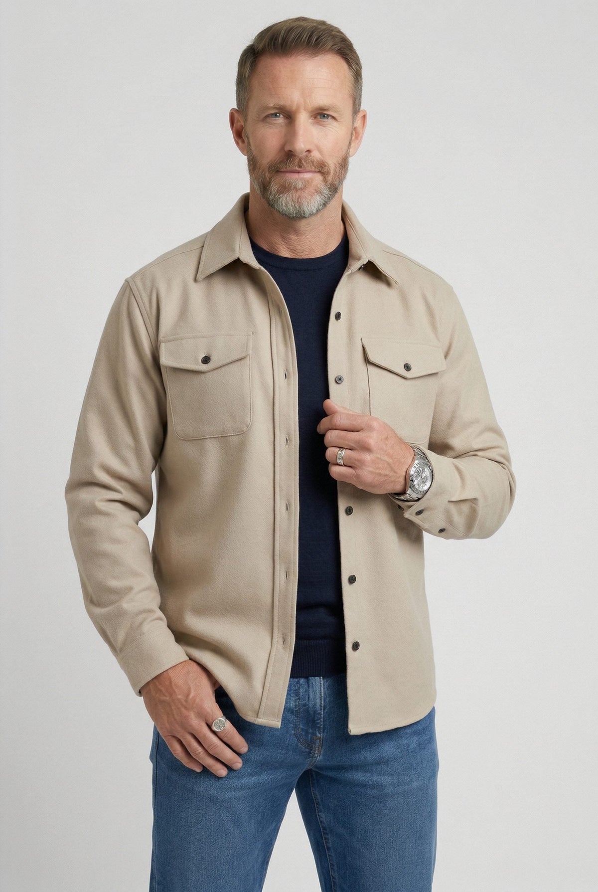 Abel | Men's Button-Up Overshirt with Chest Pockets