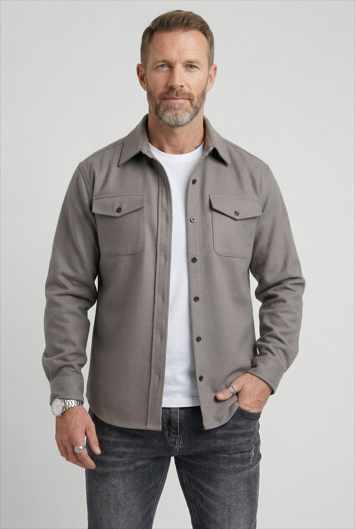 Abel | Men's Button-Up Overshirt with Chest Pockets