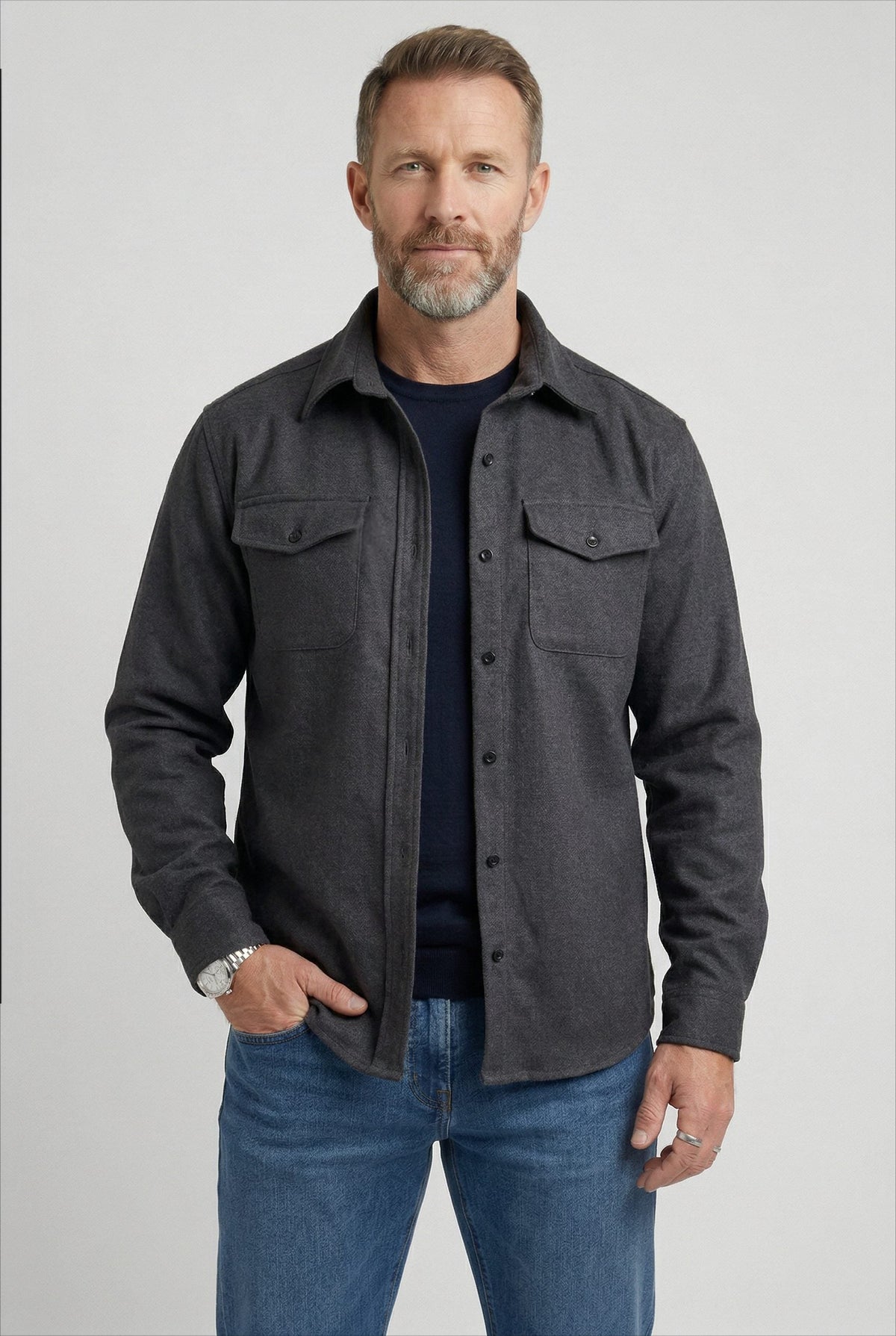 Abel | Men's Button-Up Overshirt with Chest Pockets