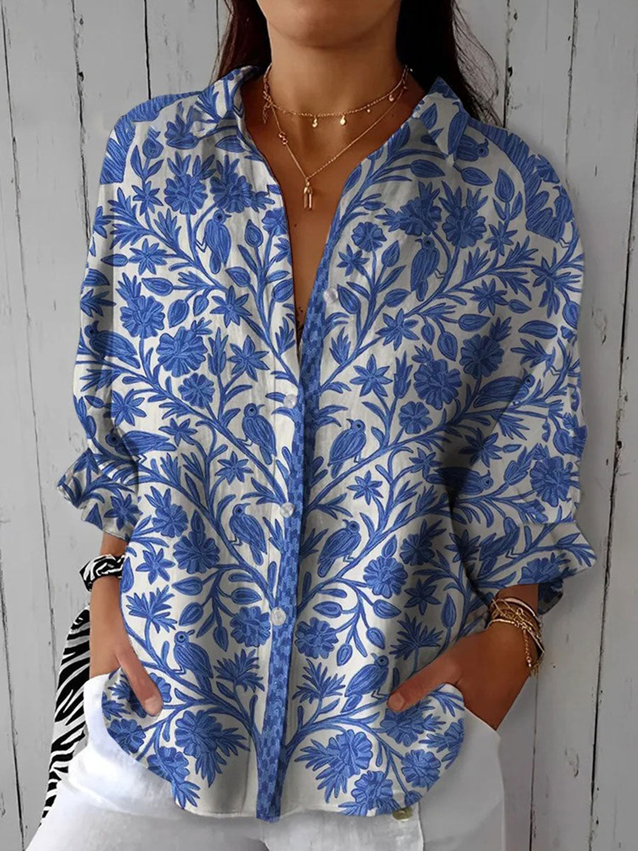 Esmeralda | Blue Garden Blouse