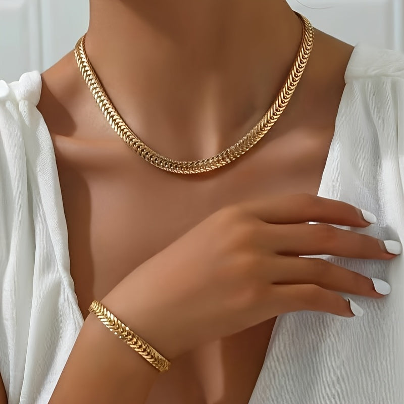 Conjunto de Colar e Pulseira Luxuosos Cauda de Peixe