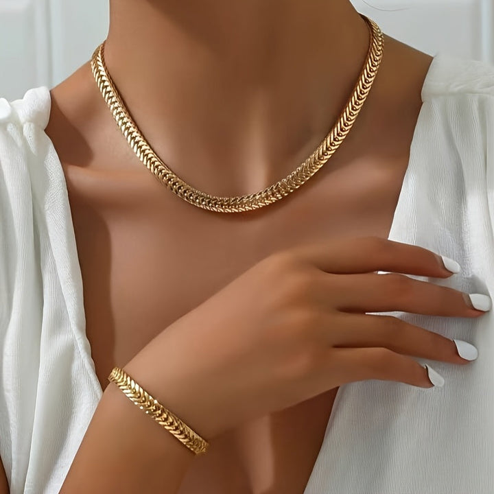 Conjunto de Colar e Pulseira Luxuosos Cauda de Peixe