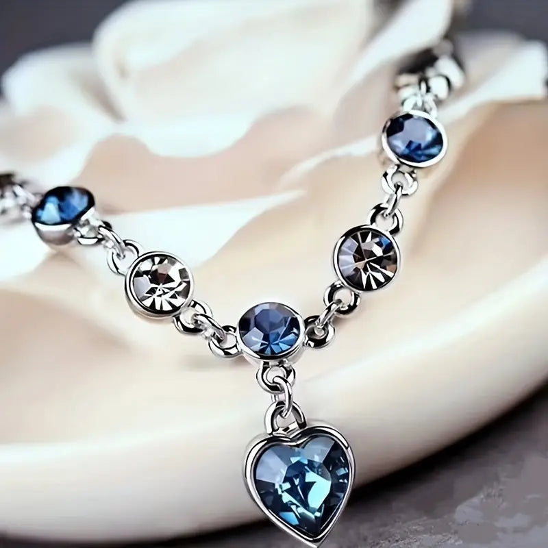 Pulsera Ocean Heart Glow | Oro blanco