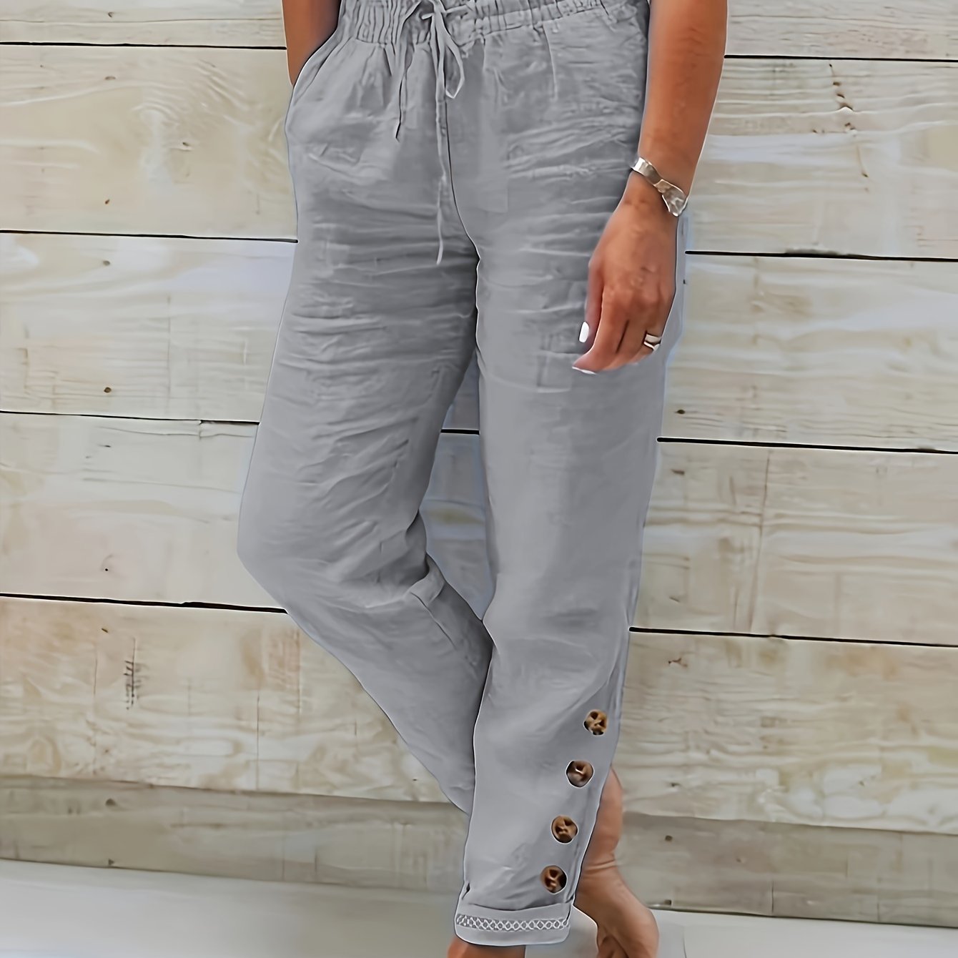 Linnea | Pantalones de algodón de corte recto y ajustado