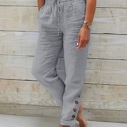 Linnea | Pantalones de algodón de corte recto y ajustado