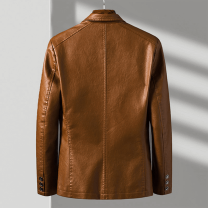 Zari | Men's Faux Leather Blazer Jacket