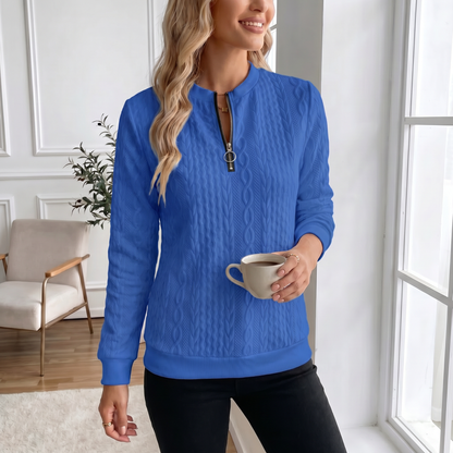 Textured Zipper Sweatshirt – Stylish & Comfy