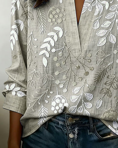 Brielle | Soft-Touch Floral V-Neck Blouse