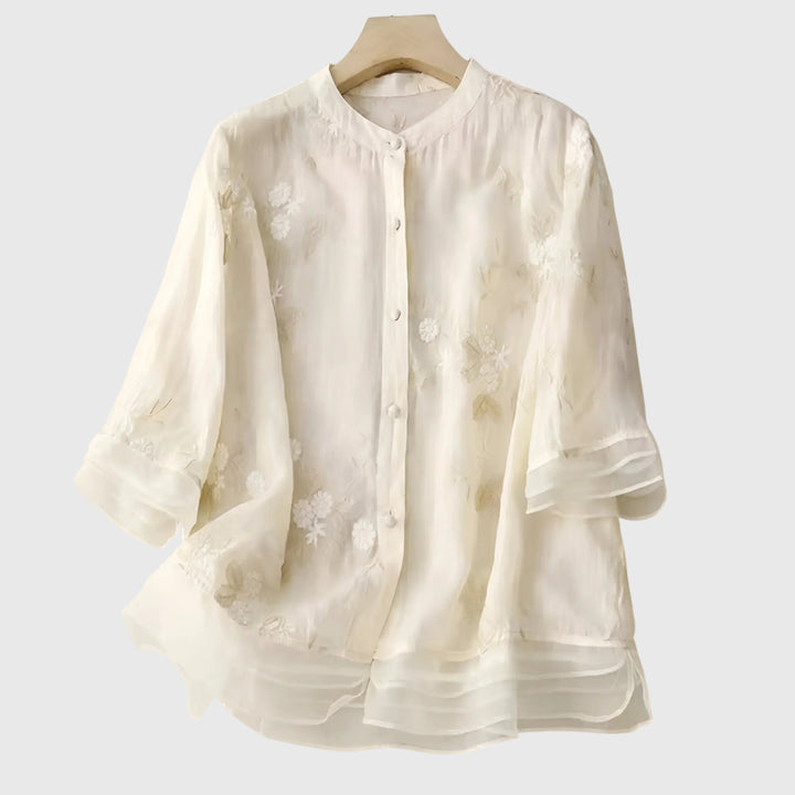 Nellie™ | Blusa elegante con flores bordadas