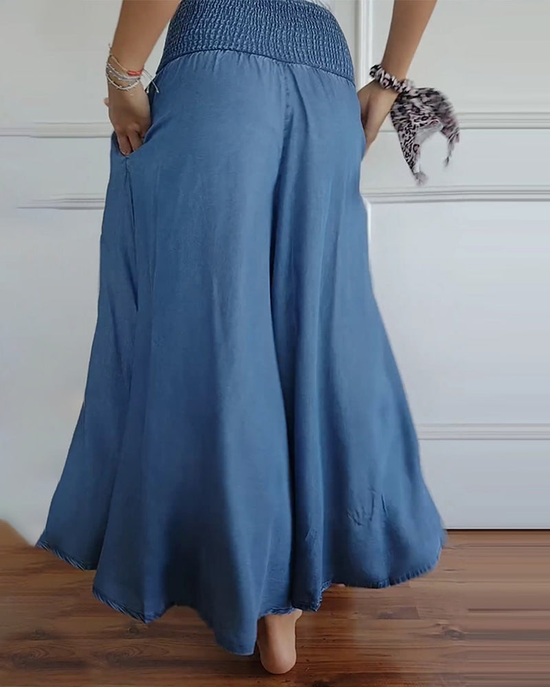 Amelia | Pantalones de pierna ancha con cintura elástica