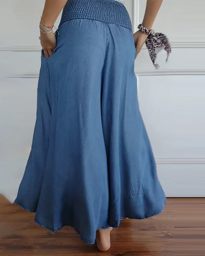Amelia | Pantalones de pierna ancha con cintura elástica