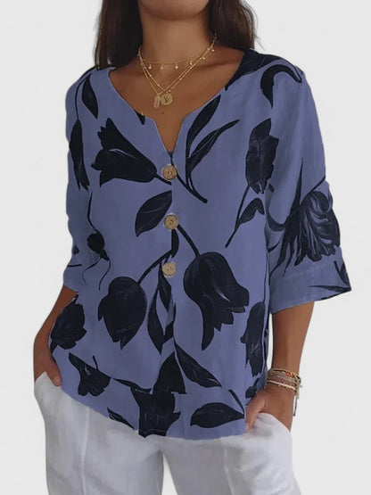 Laura | Komfortabel V-hals Bluse