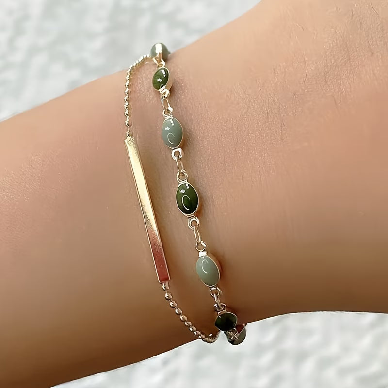 Pulsera doble Olivia Moss | Dorado