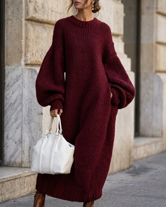 Adara oversized strikket maxikjole til kvinder