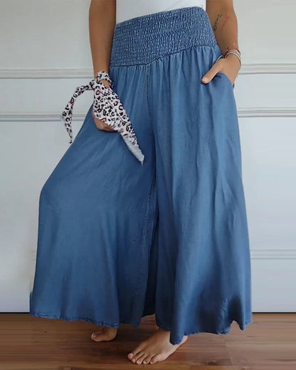Amelia | Pantalones de pierna ancha con cintura elástica