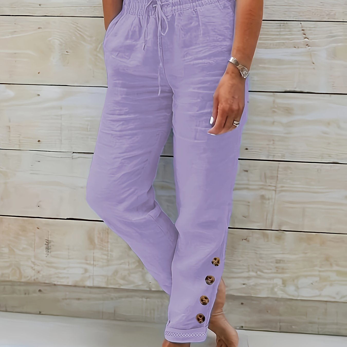 Linnea | Pantalones de algodón de corte recto y ajustado