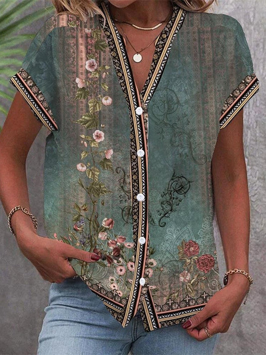 Braila | Akvarelblomst Bluse