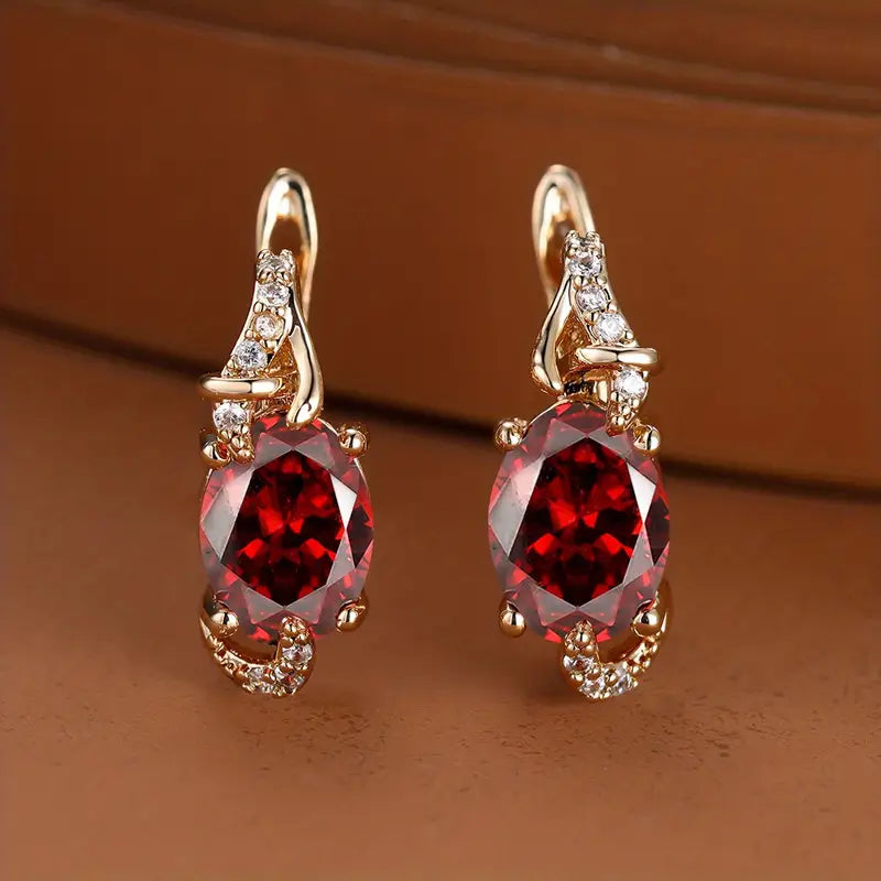 Brincos pendentes Crimson Twilight | Dourado