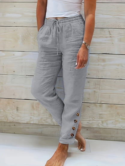 Linnea | Pantalones de algodón de corte recto y ajustado