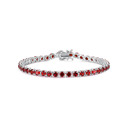 Rubin-Tennisarmband | Weißgold