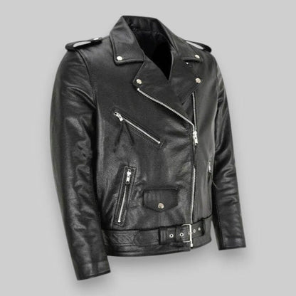 Declan | Men's Leather Double-Breasted Motorcycle Jacket