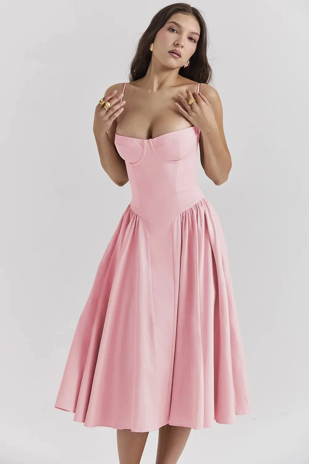 CHARMONE | BLONDE AFTEN MIDI KJOLE