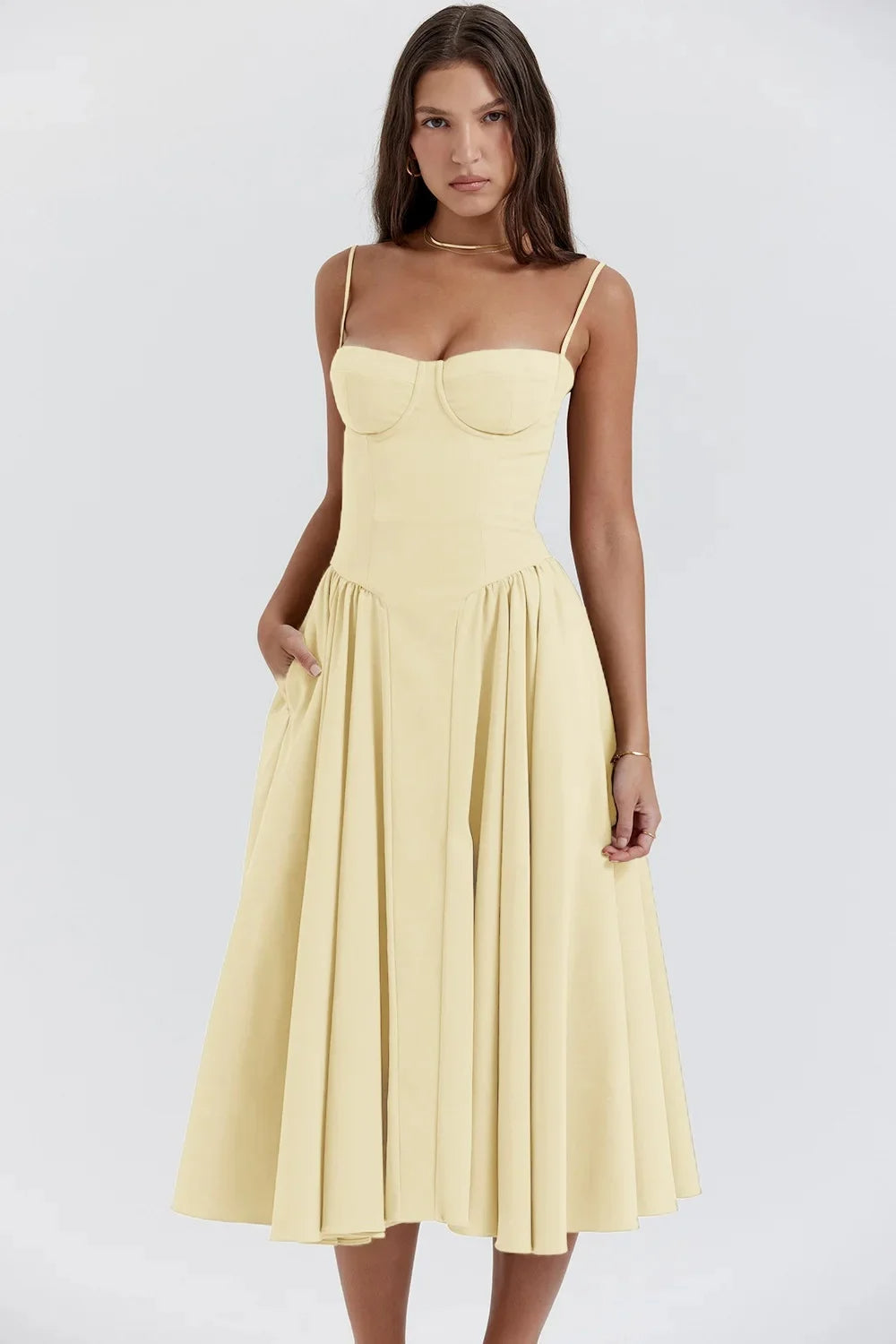 CHARMONE | BLONDE AFTEN MIDI KJOLE