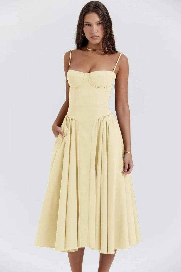 CHARMONE | LACE EVENING MIDI DRESS