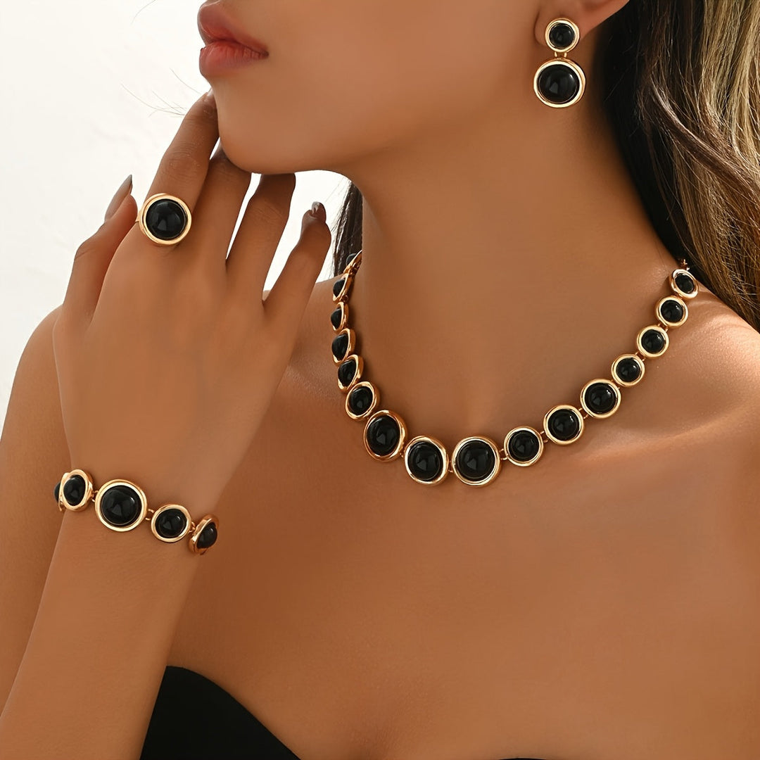 Conjunto de joyería retro de 4 piezas