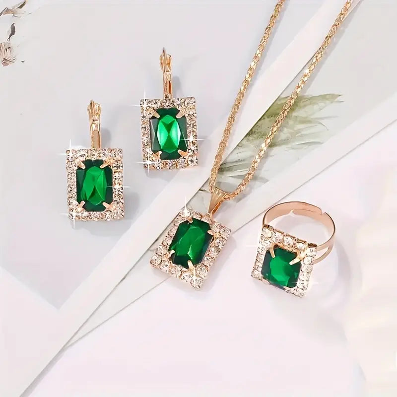 Juego de joyas Sylvara Greenveil | Oro blanco