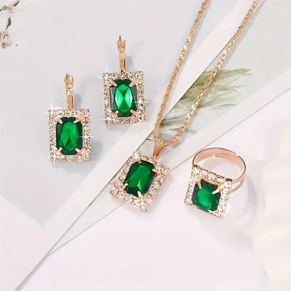 Juego de joyas Sylvara Greenveil | Oro blanco