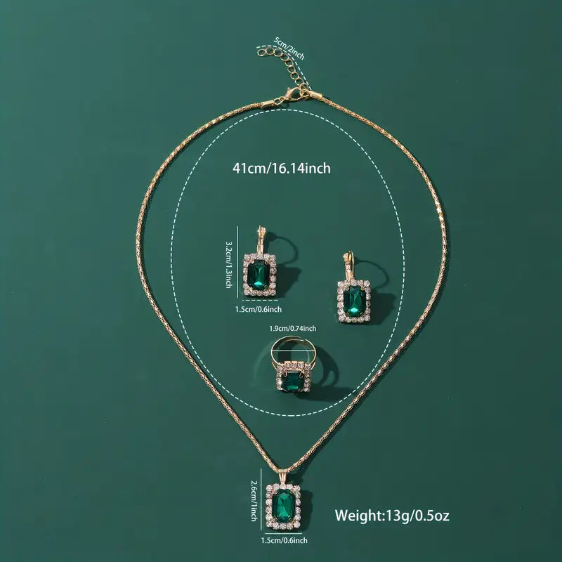 Juego de joyas Sylvara Greenveil | Oro blanco