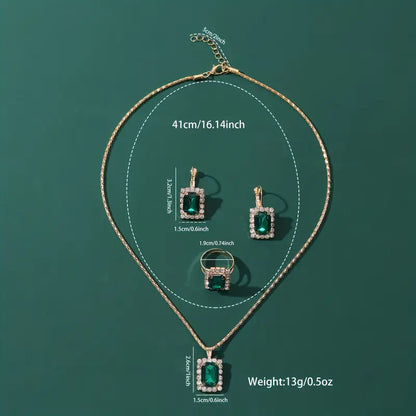 Juego de joyas Sylvara Greenveil | Oro blanco