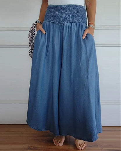 Amelia | Pantalones de pierna ancha con cintura elástica
