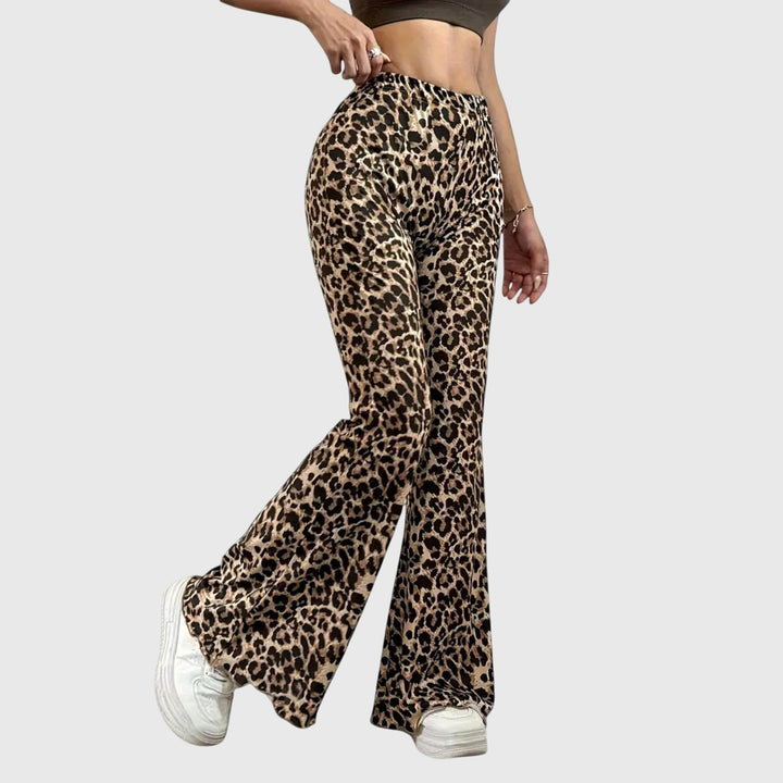 Leopard bootcut-bukser