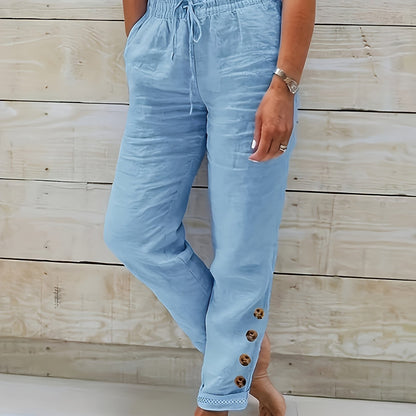 Linnea | Pantalones de algodón de corte recto y ajustado